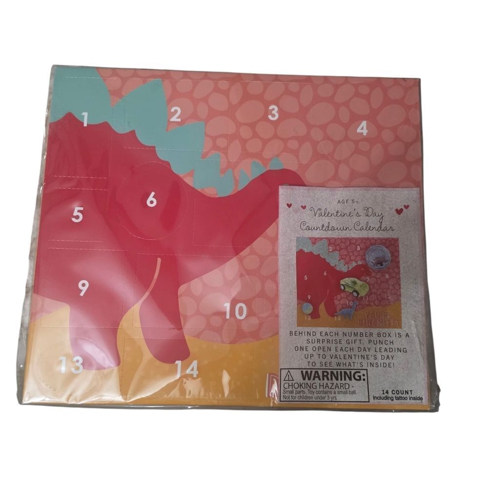 Valentine's Day Dino Countdown Calendar - Red
